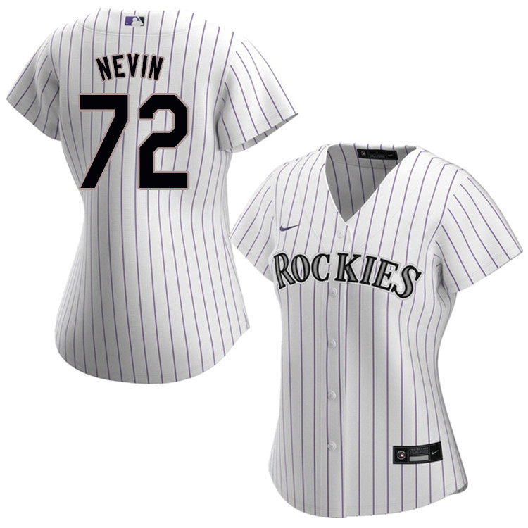 Nike Women #72 Tyler Nevin Colorado Rockies Baseball Jerseys Sale-White